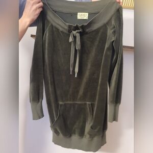 Juicy Couture Dark Olive Velour Top Rare